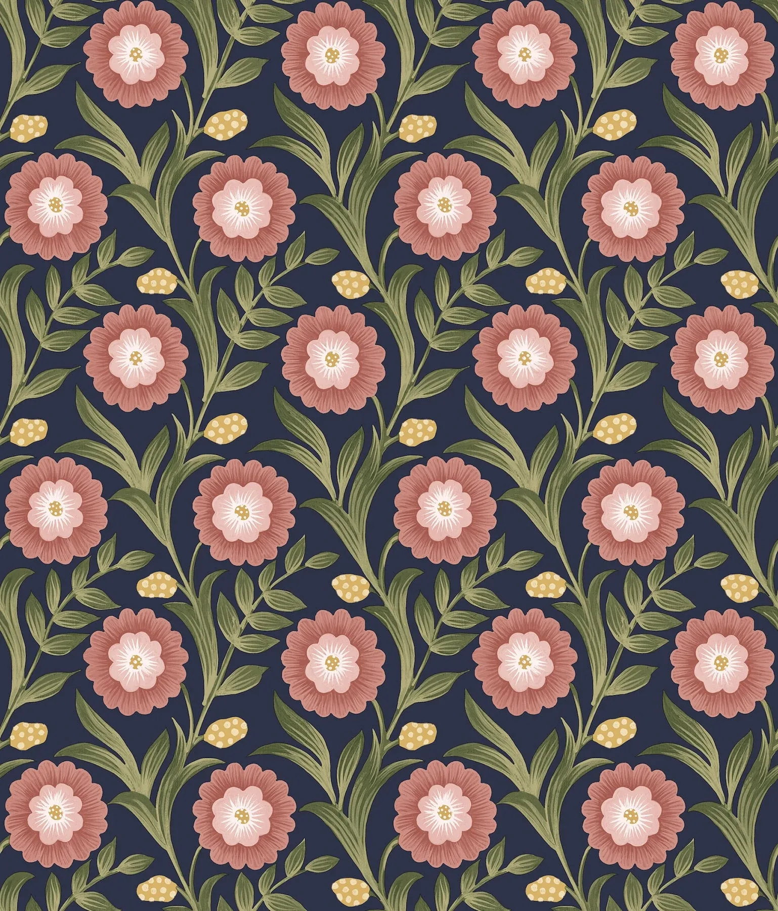 PSW1580RL | Lillian Blue Floral Vine Peel & Stick Wallpaper