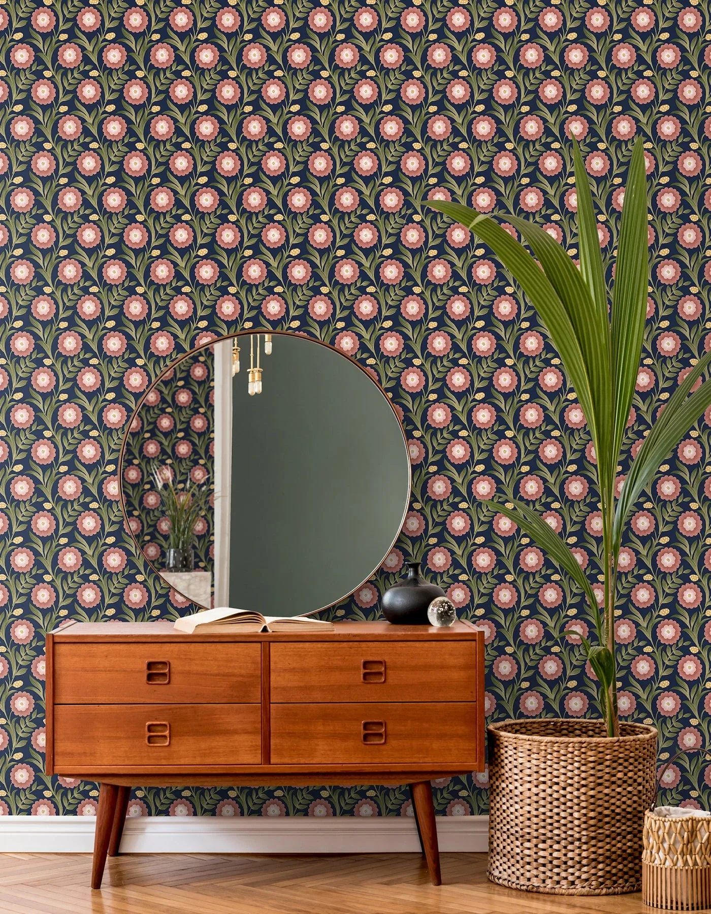 York Wallcoverings Lillian Blue Floral Vine Peel & Stick Wallpaper - SKU PSW1580RL