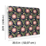 York Wallcoverings Lillian Blue Floral Vine Peel & Stick Wallpaper - SKU PSW1580RL