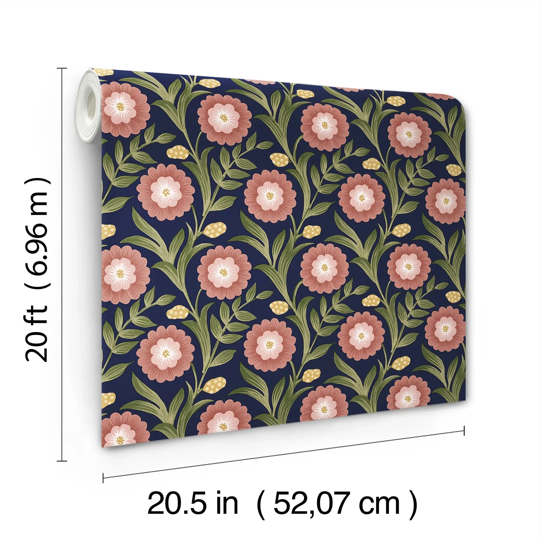 York Wallcoverings Lillian Blue Floral Vine Peel & Stick Wallpaper - SKU PSW1580RL