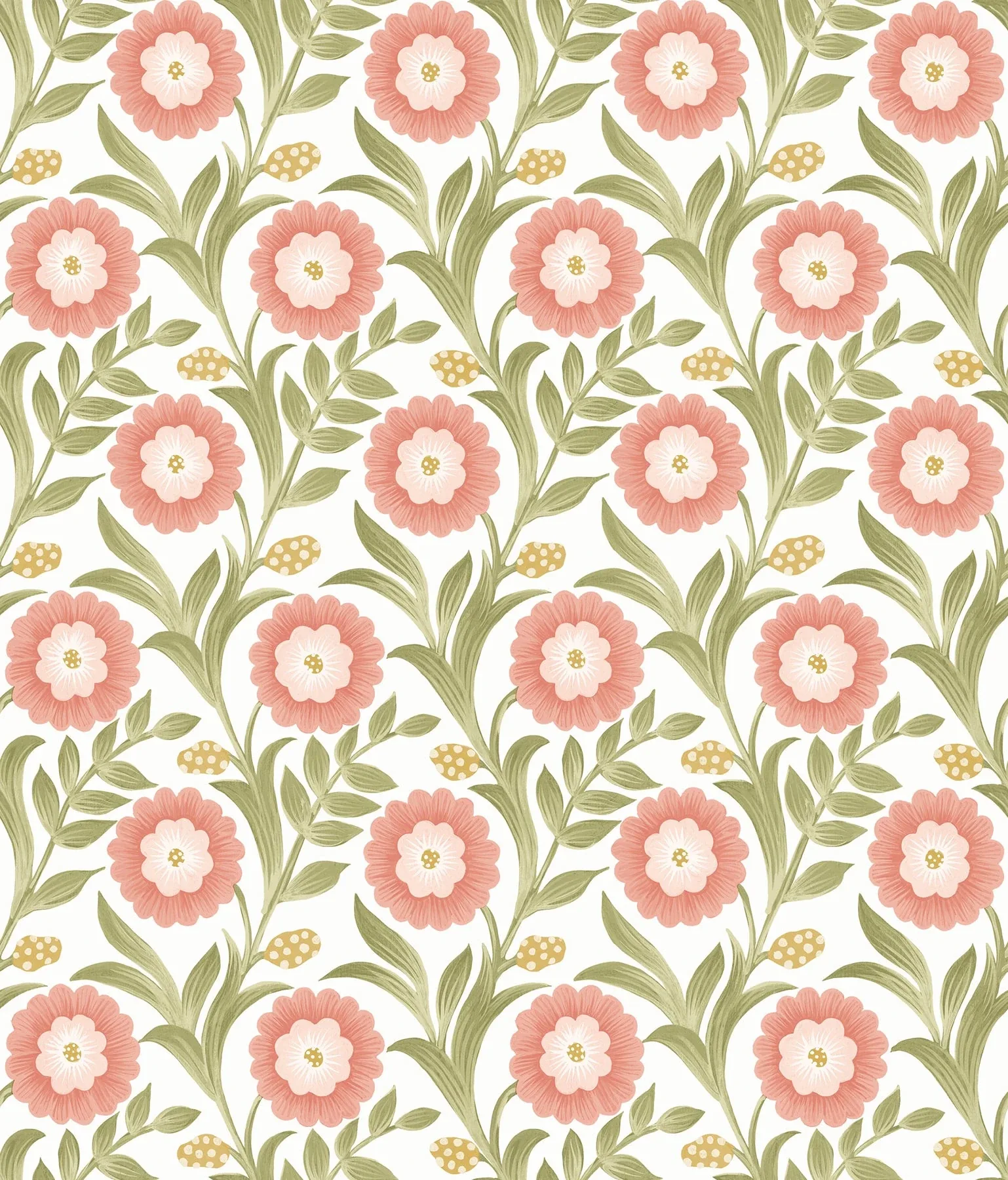 PSW1582RL | Lillian Pink Floral Vine Peel & Stick Wallpaper