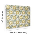 York Wallcoverings Lillian Sage Floral Vine Peel & Stick Wallpaper - SKU PSW1579RL