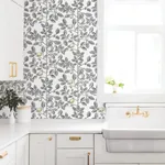 York Wallcoverings Limoncello Toile Black Wallpaper - SKU RT7912