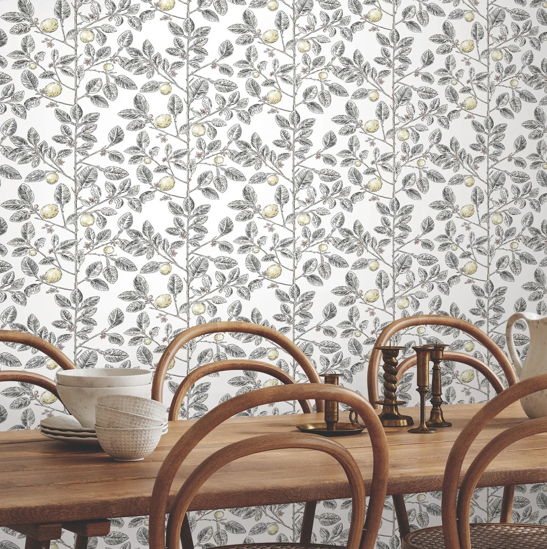 York Wallcoverings Limoncello Toile Black Wallpaper - SKU RT7912