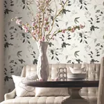 York Wallcoverings Linden Flower Black Peel & Stick Wallpaper | Wallpaper Twins York Wallcoverings Linden Flower Black Peel & Stick Wallpaper - SKU PSW1103RL
