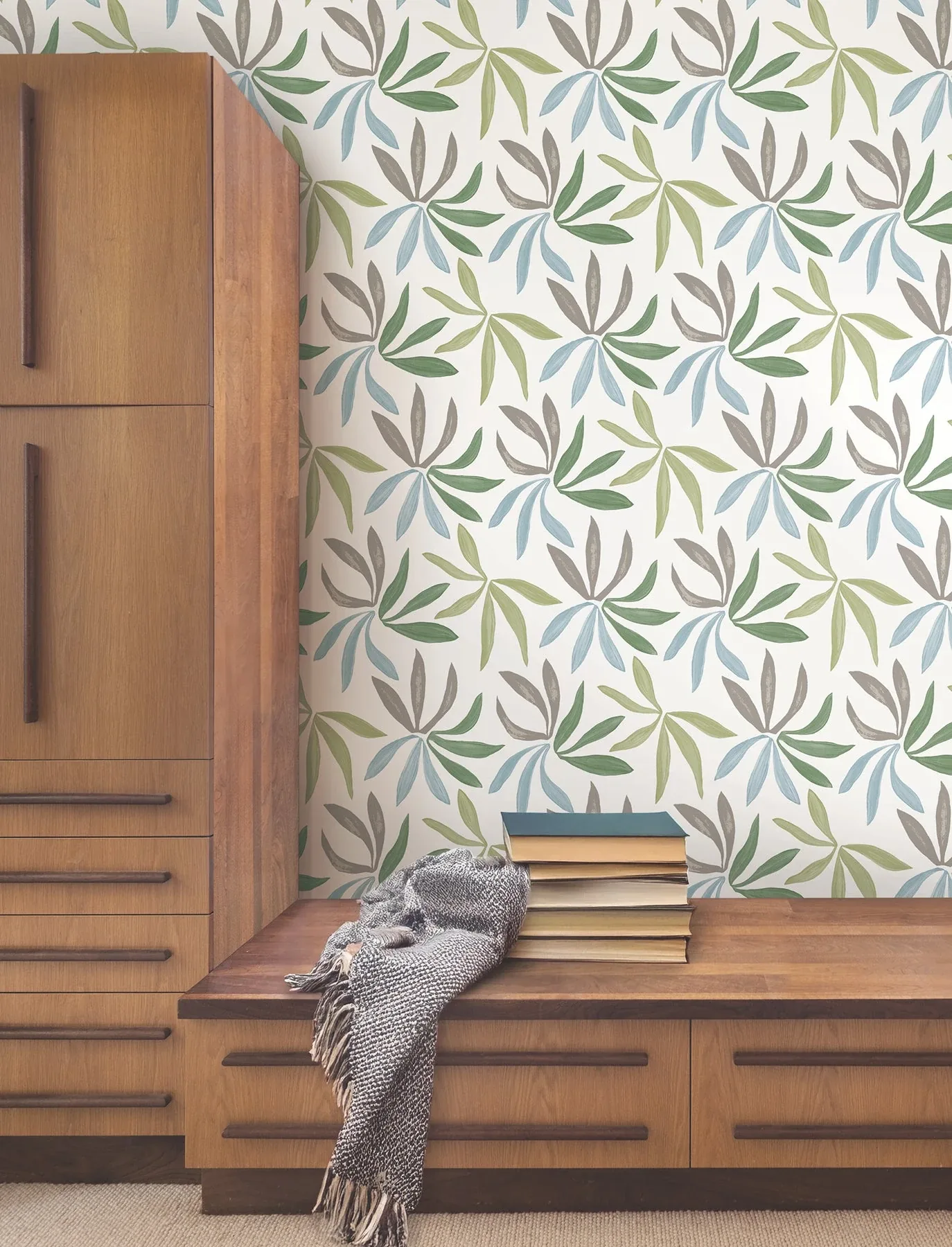 York Wallcoverings Little Garden Alpine & Sky & Silver Wallpaper - SKU ZM2813