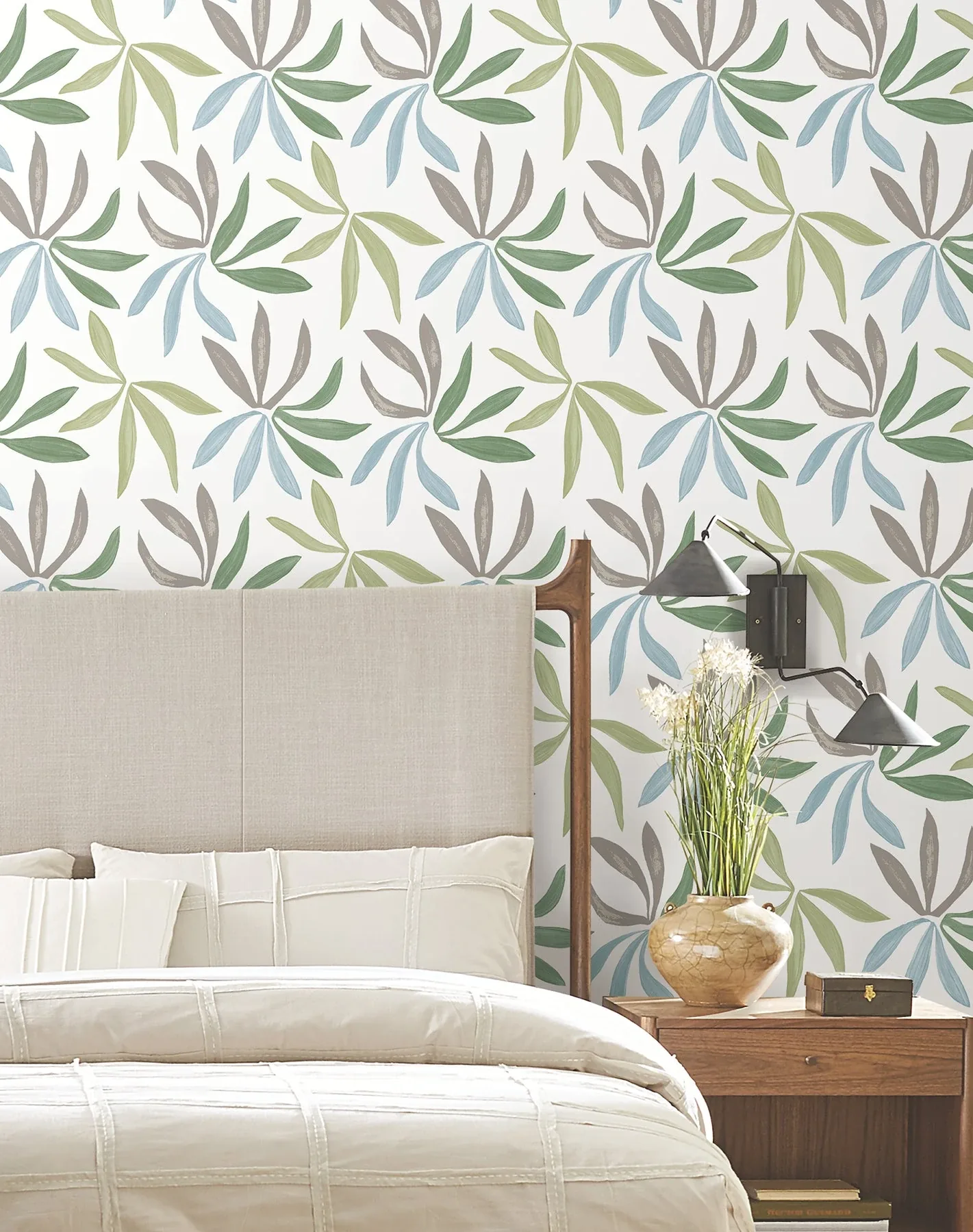 York Wallcoverings Little Garden Alpine & Sky & Silver Wallpaper - SKU ZM2813