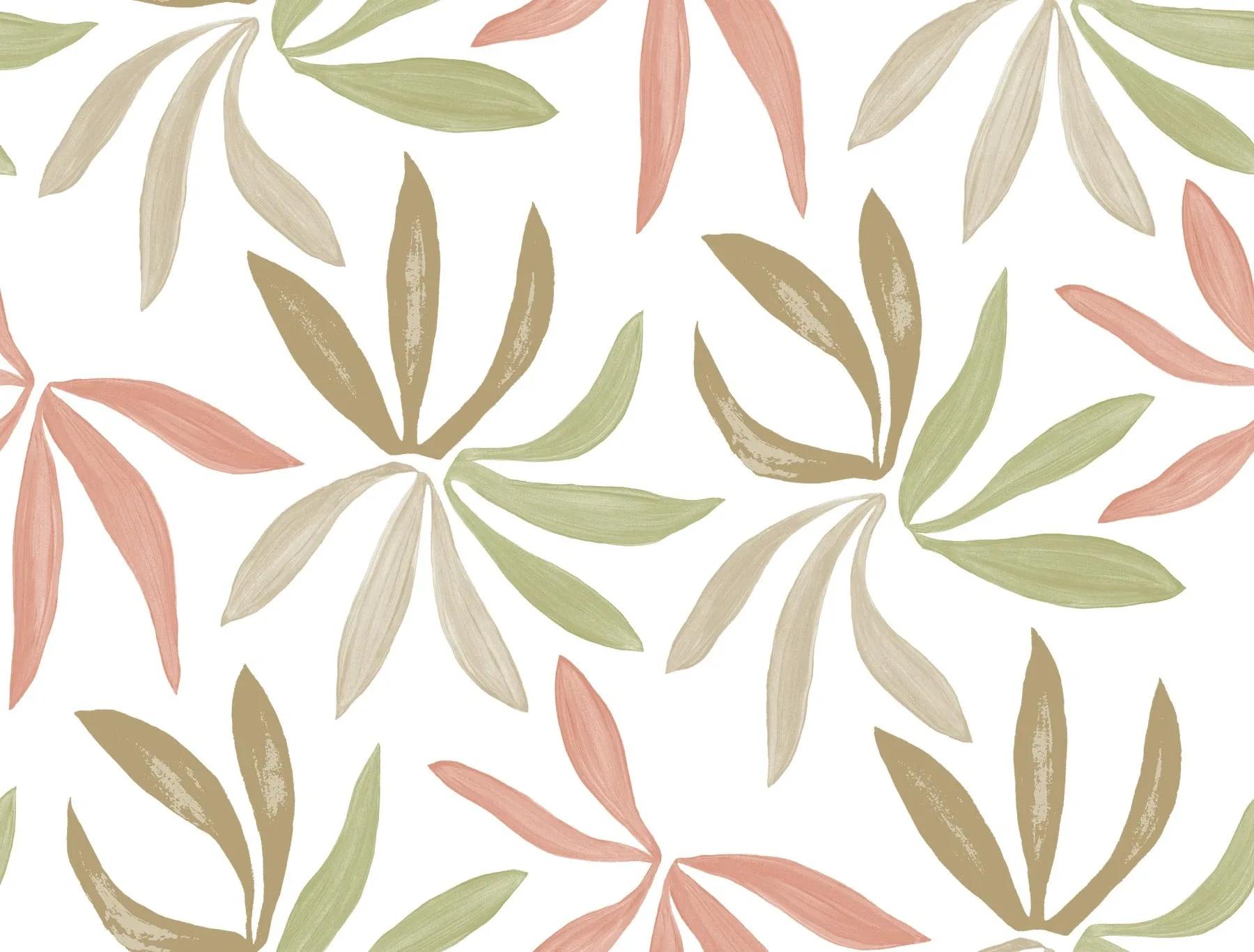 ZM2812 | Little Garden Leaf & Coral Wallpaper