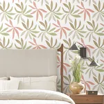 York Wallcoverings Little Garden Leaf & Coral Wallpaper - SKU ZM2812