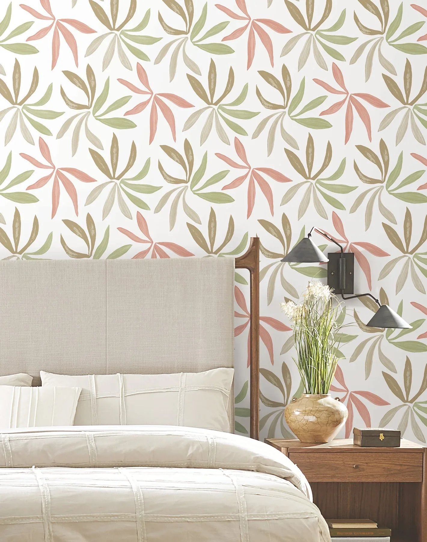 York Wallcoverings Little Garden Leaf & Coral Wallpaper - SKU ZM2812