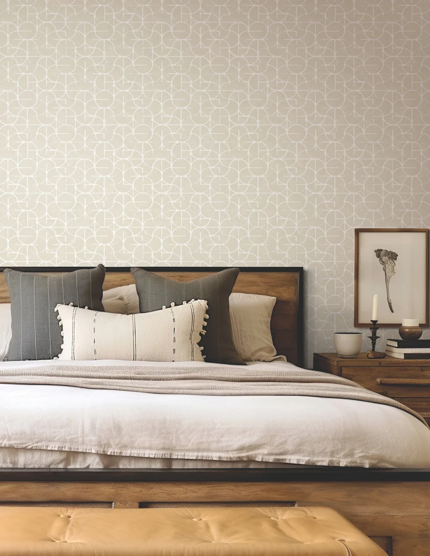 York Wallcoverings Looking Glass Beige Wallpaper - SKU FM1103