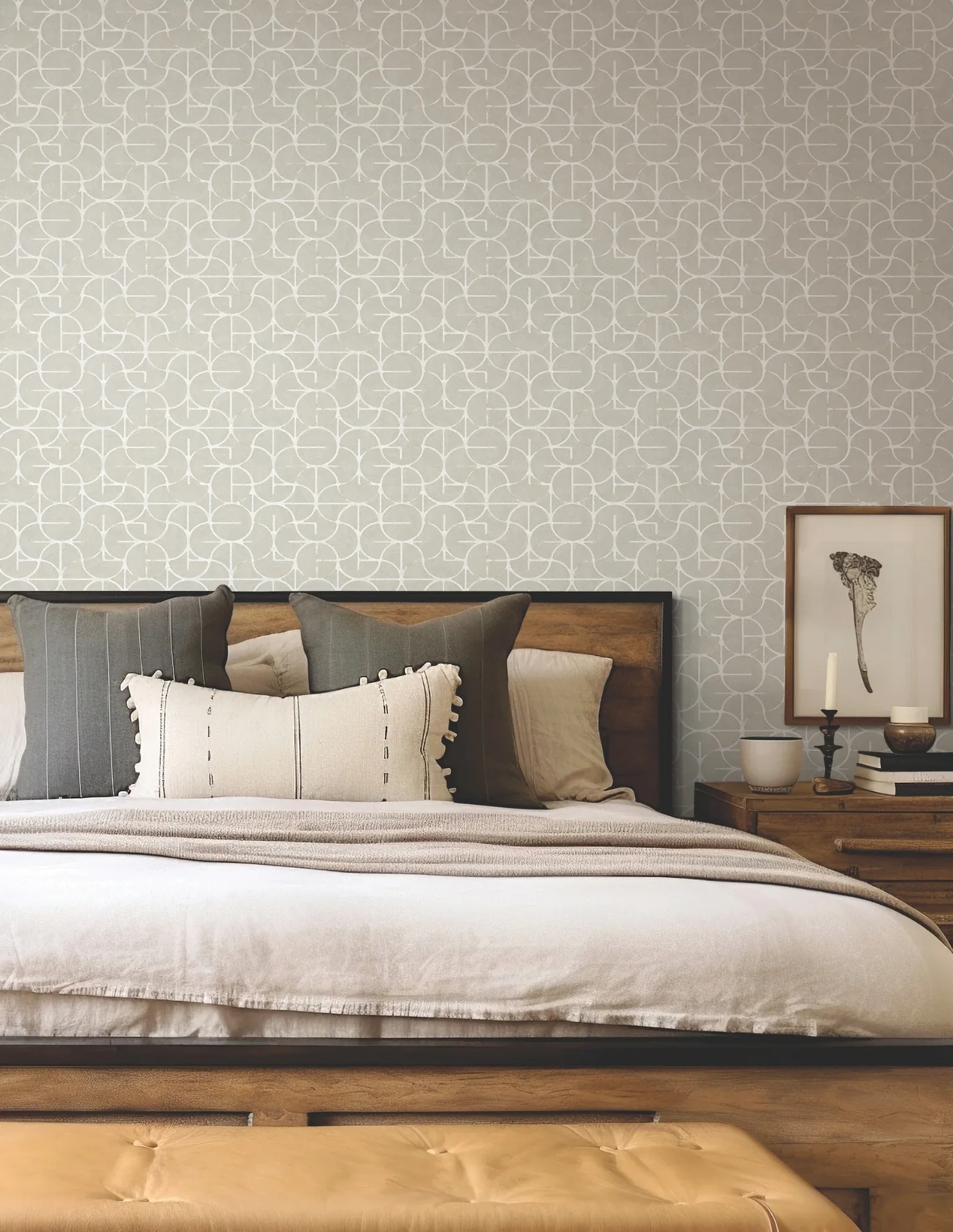 York Wallcoverings Looking Glass Grey & Silver Wallpaper - SKU FM1102