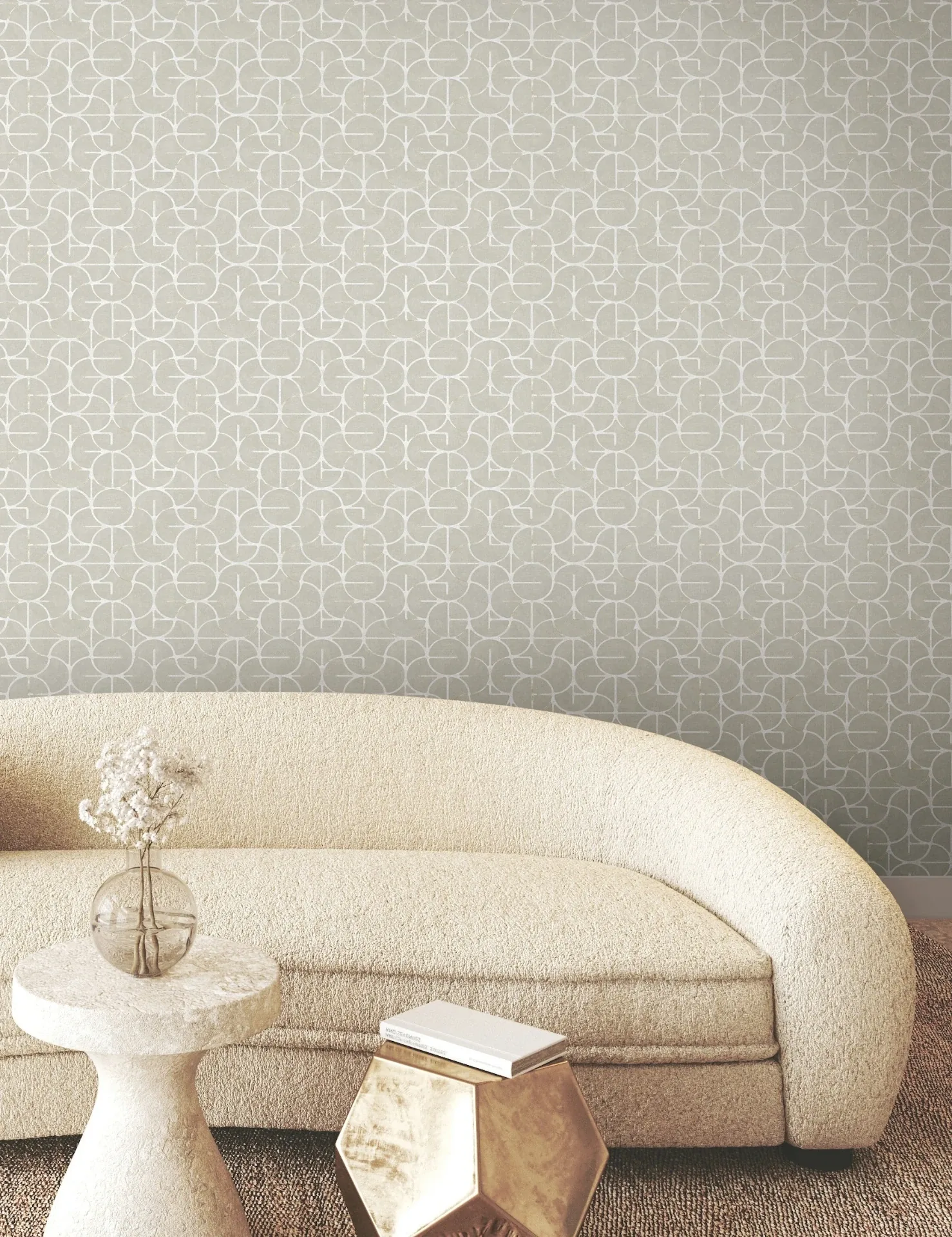 York Wallcoverings Looking Glass Grey & Silver Wallpaper - SKU FM1102