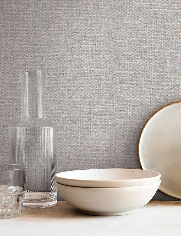 York Wallcoverings Loom Dove Grey Wallpaper - SKU SI26153