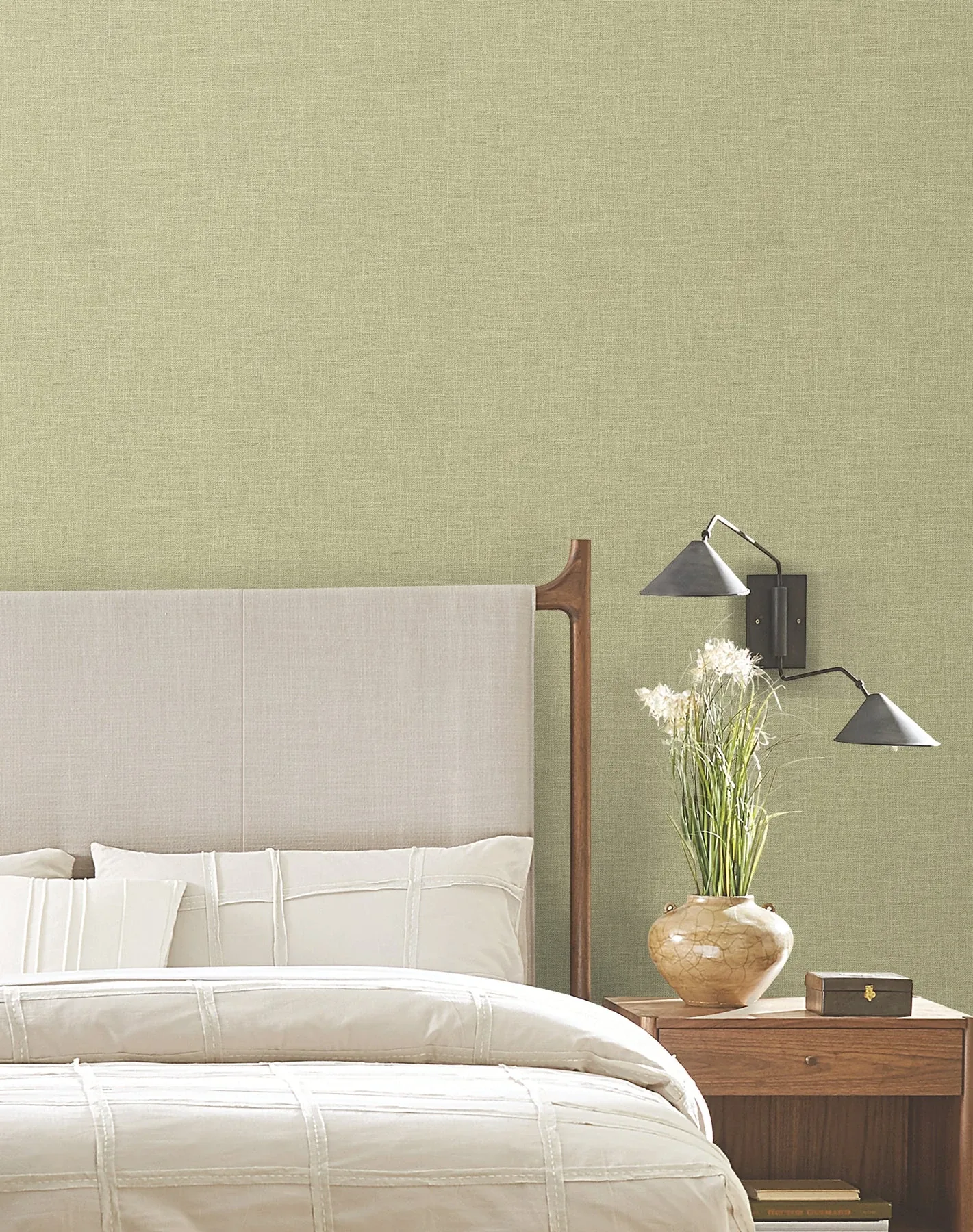 York Wallcoverings Loom Green Wallpaper - SKU SI26148