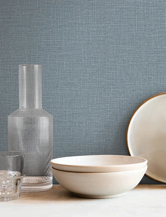 York Wallcoverings Loom Sky Blue Wallpaper - SKU SI26158