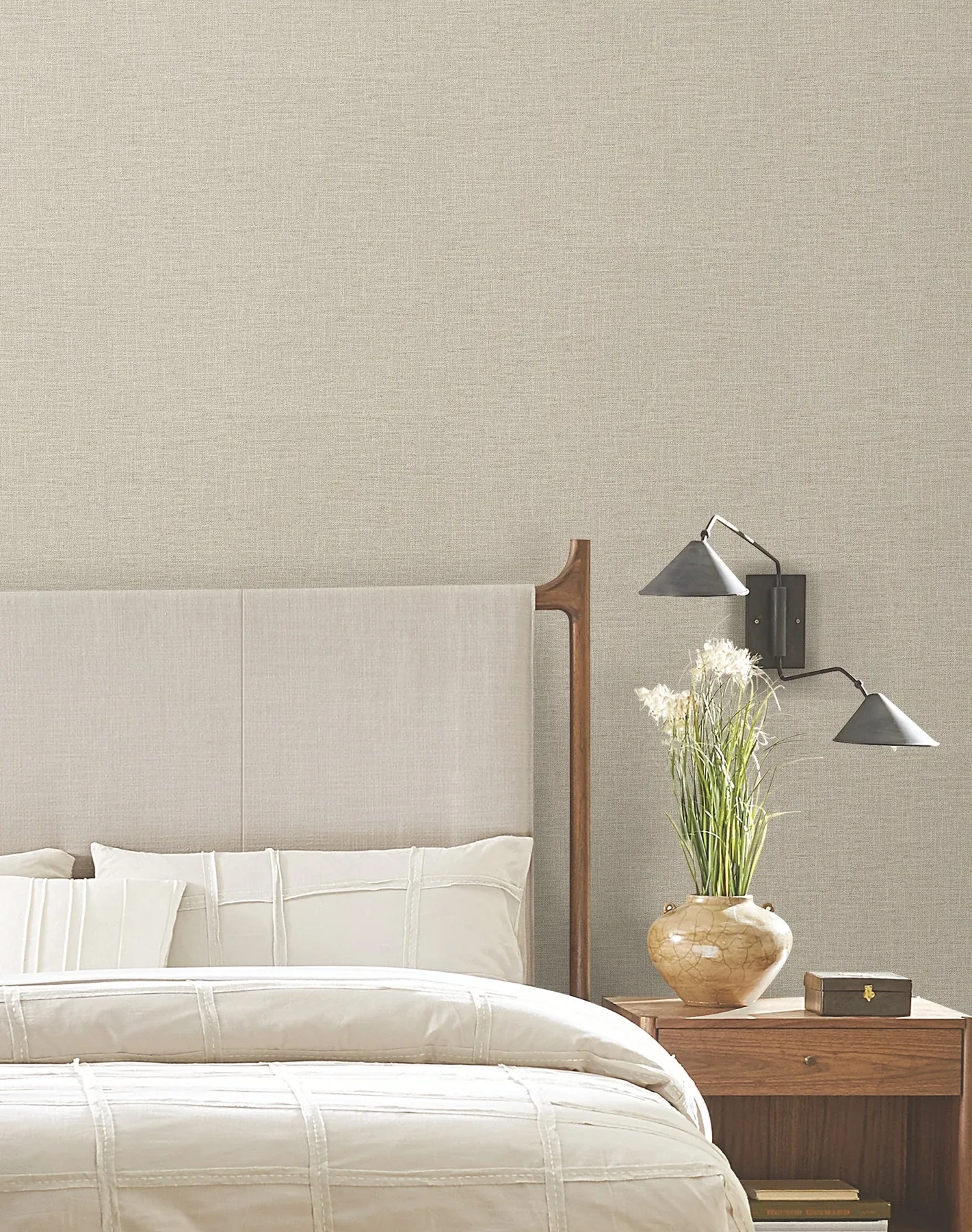 York Wallcoverings Loom Warm Grey Wallpaper - SKU SI26142