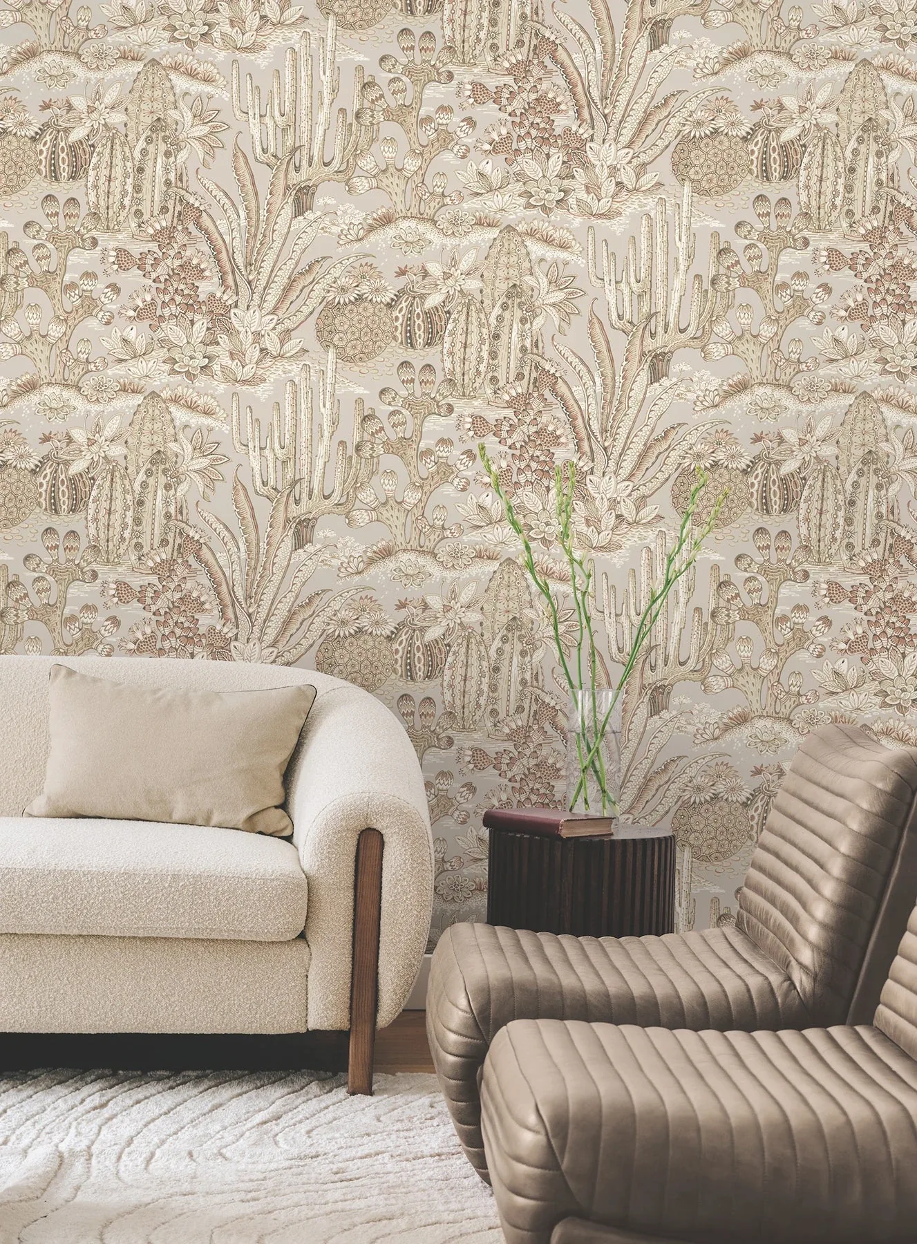 York Wallcoverings Lotus Land Cacti Baked Clay Wallpaper - SKU MT5632