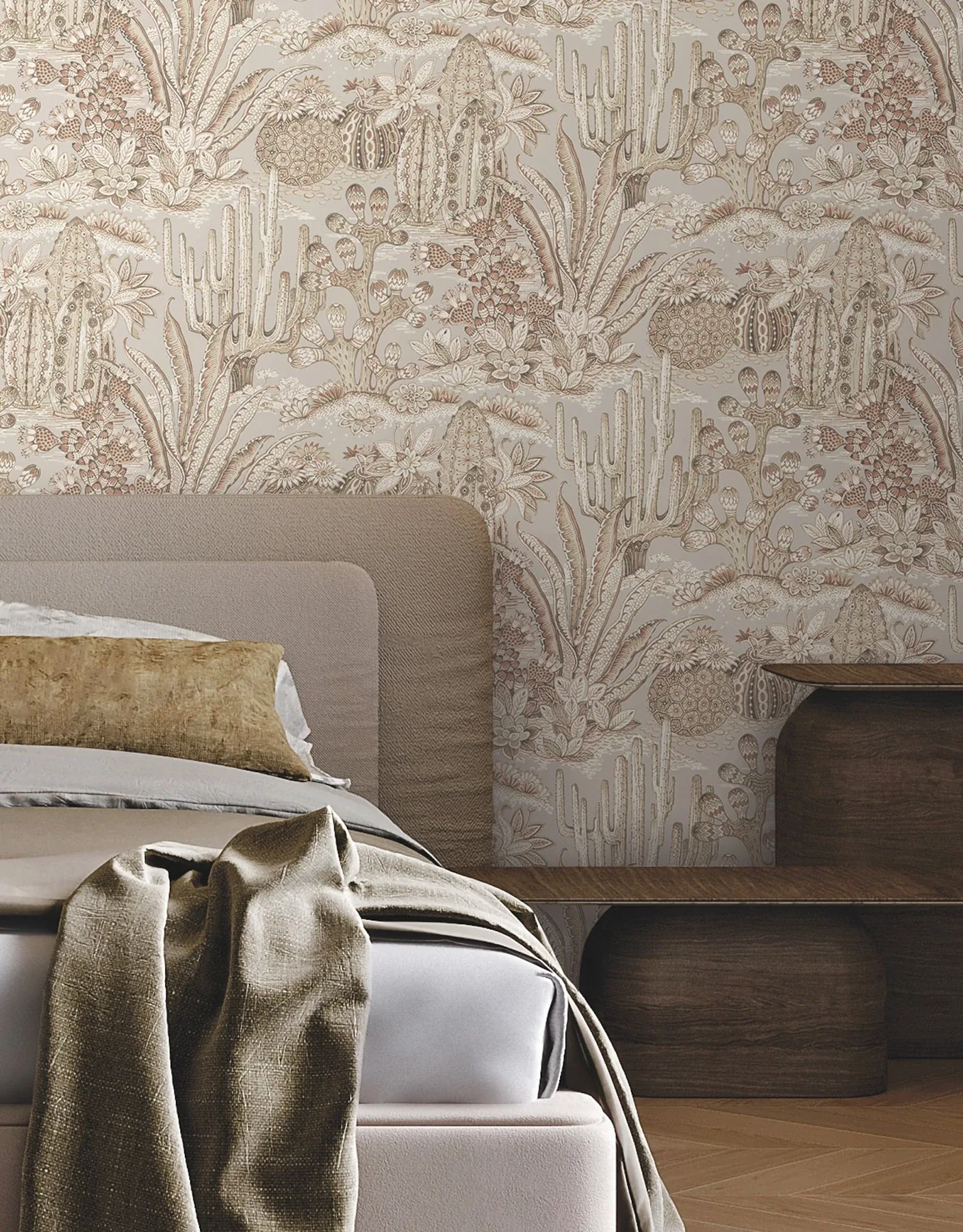 York Wallcoverings Lotus Land Cacti Baked Clay Wallpaper - SKU MT5632