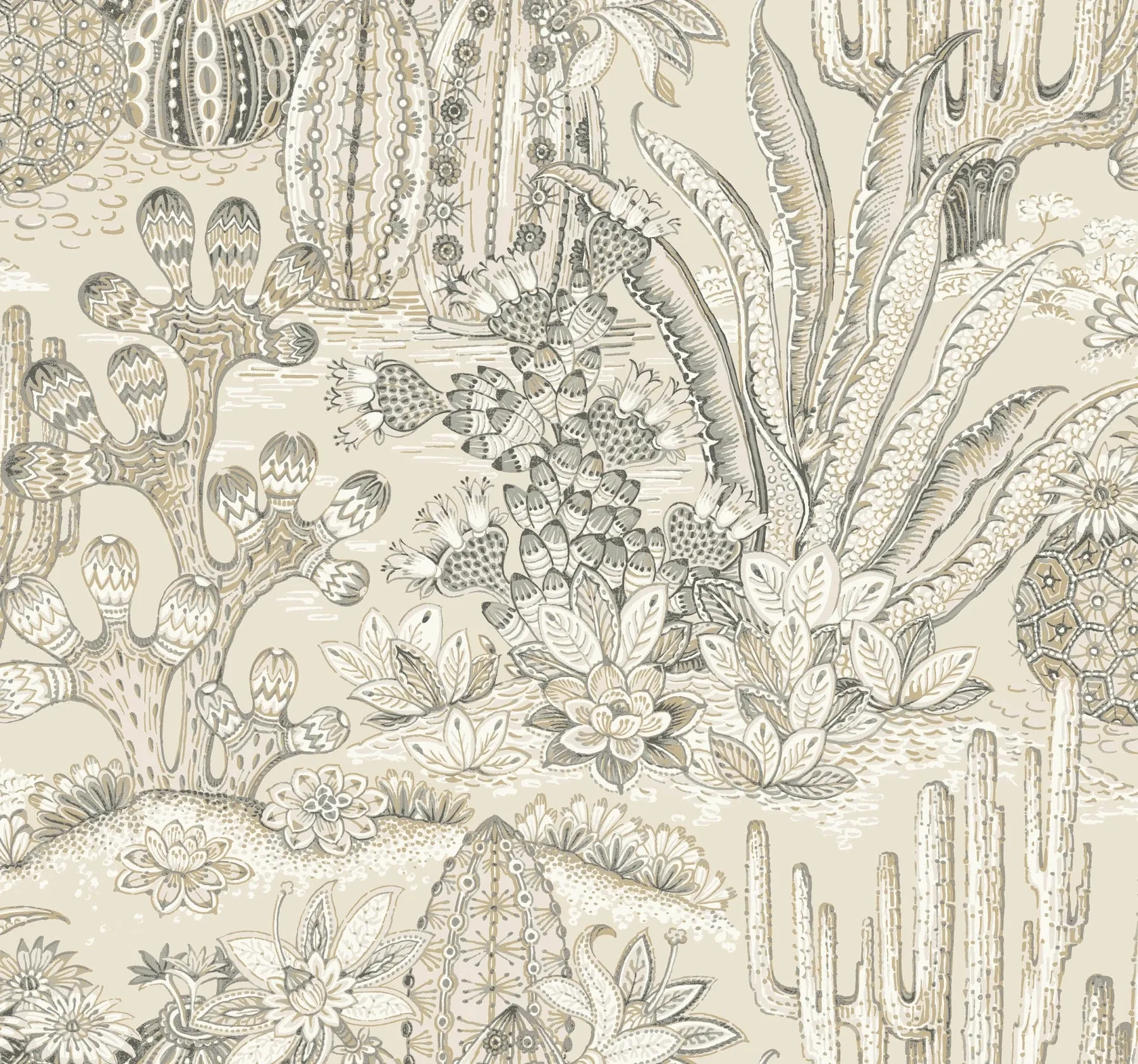MT5633 | Lotus Land Cacti Dune Wallpaper