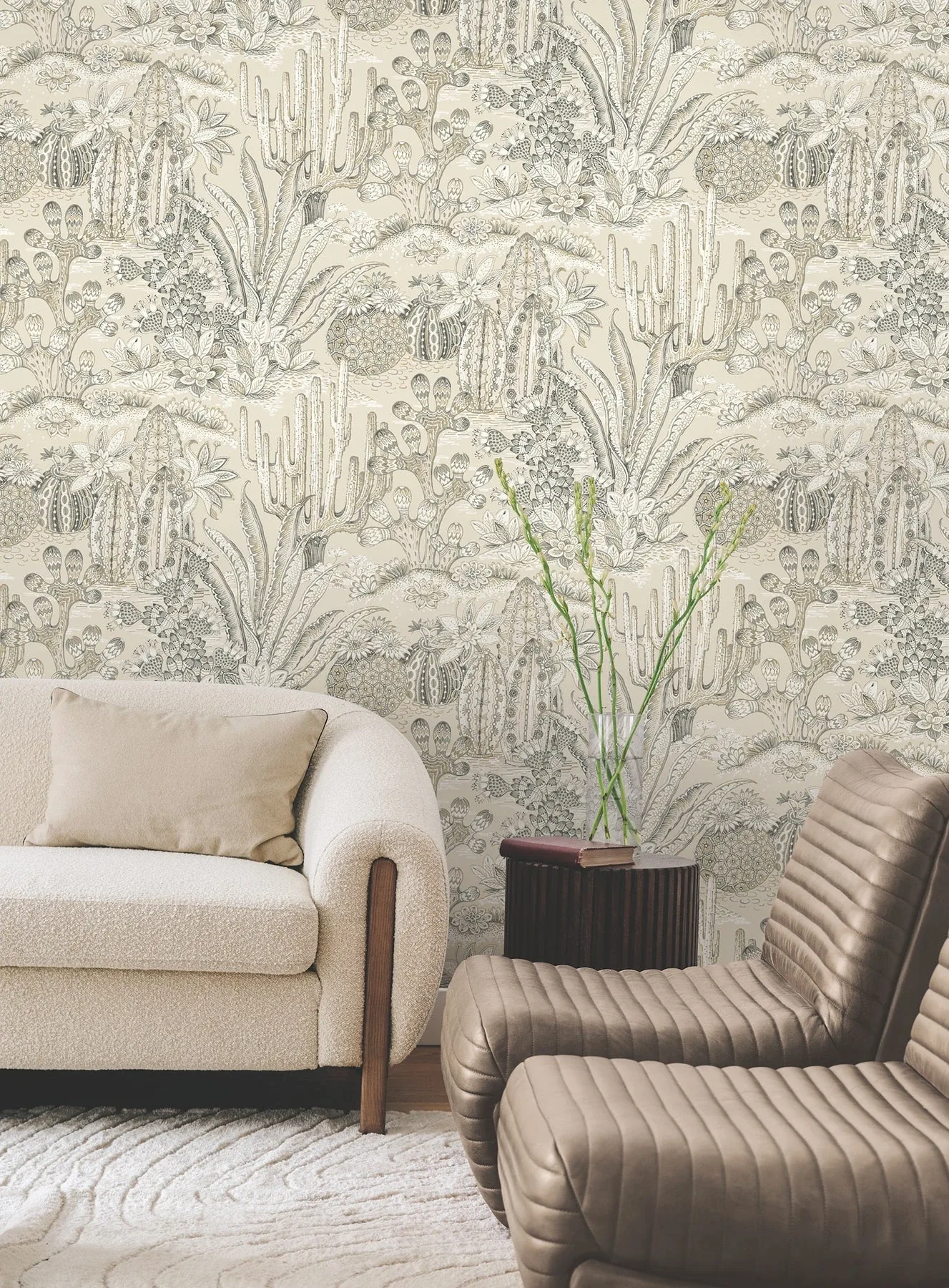 York Wallcoverings Lotus Land Cacti Dune Wallpaper - SKU MT5633
