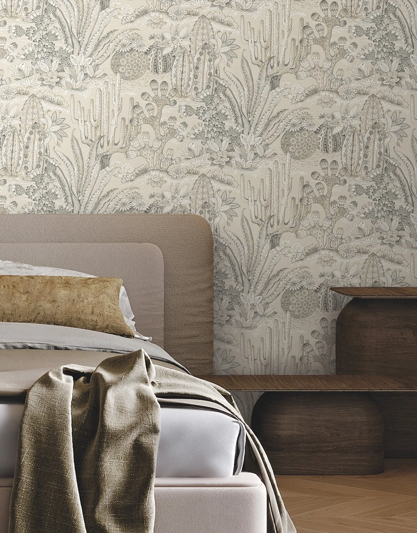 York Wallcoverings Lotus Land Cacti Dune Wallpaper - SKU MT5633