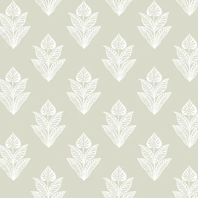 BW3978 | Lotus Motif Cream & White Wallpaper