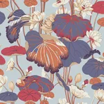 York Wallcoverings Lotus Pond Purple & Pink Wallpaper | Wallpaper Twins York Wallcoverings Lotus Pond Purple & Pink Wallpaper - SKU GO8291