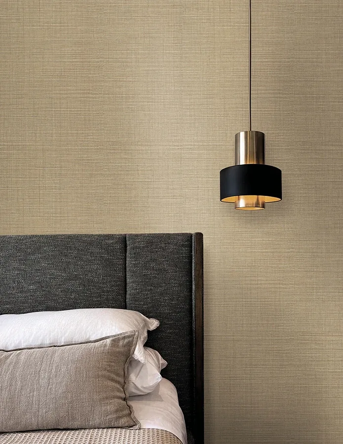 York Wallcoverings Lotus Silk Hazelnut Wallpaper - SKU SI25876