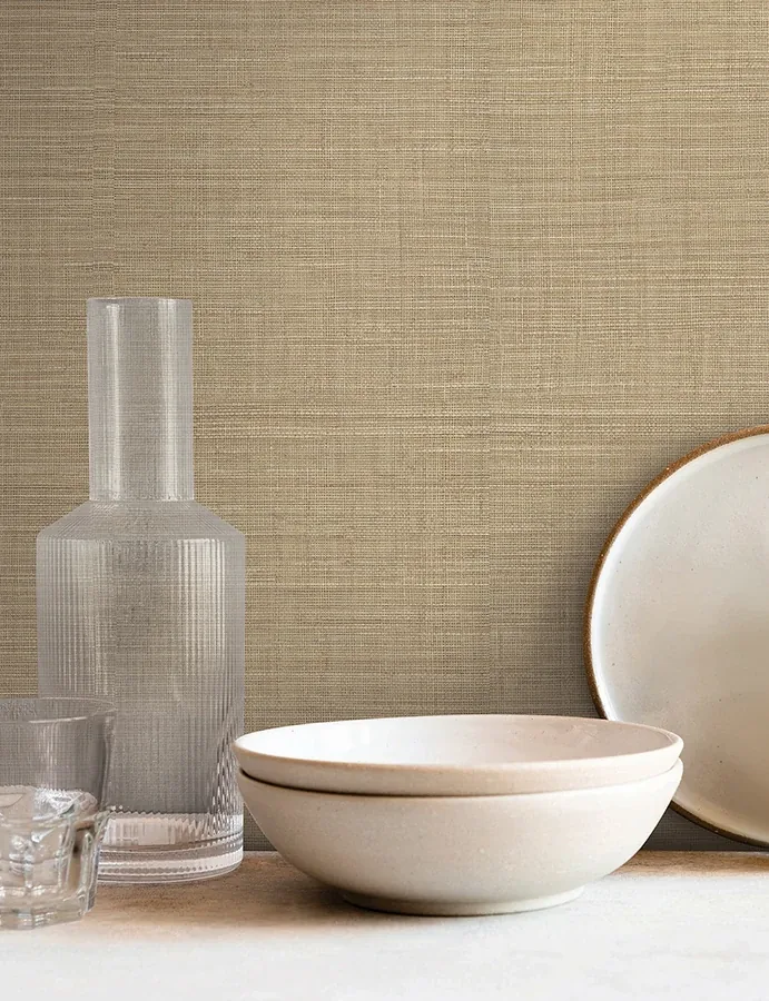York Wallcoverings Lotus Silk Hazelnut Wallpaper | Wallpaper Twins York Wallcoverings Lotus Silk Hazelnut Wallpaper - SKU SI25876