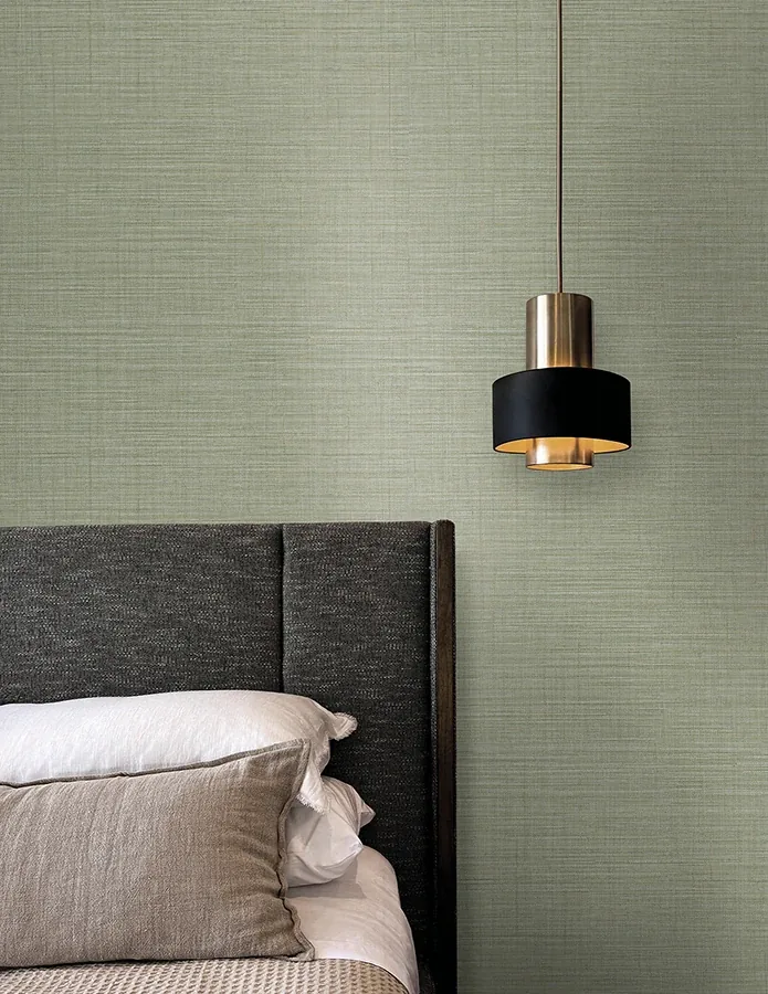 York Wallcoverings Lotus Silk Sea Foam Wallpaper - SKU SI25874