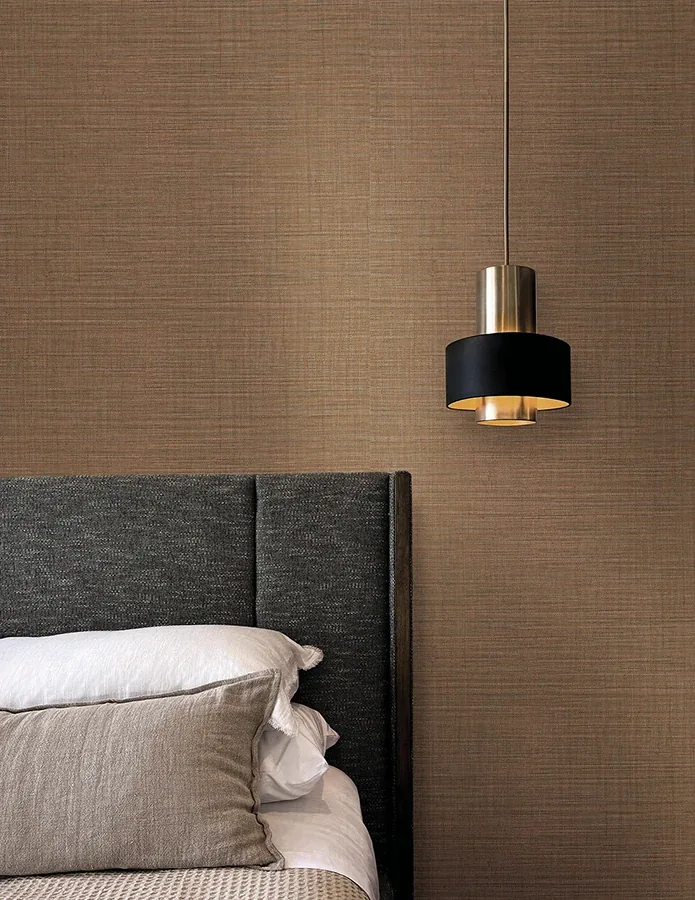 York Wallcoverings Lotus Silk Terra Cotta Wallpaper - SKU SI25877