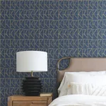 York Wallcoverings Love Triangles Blue & Gold Metallic Peel & Stick Wallpaper | Wallpaper Twins York Wallcoverings Love Triangles Blue & Gold Metallic Peel & Stick Wallpaper - SKU PSW1256RL