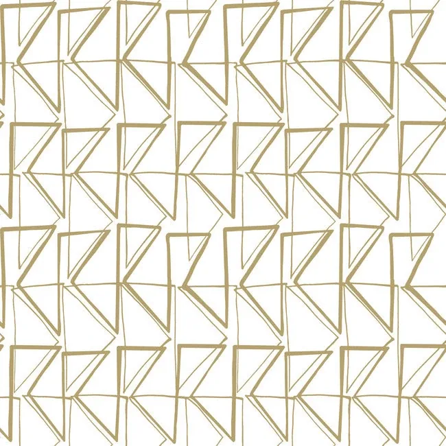 York Wallcoverings Love Triangles Gold Metallic Peel & Stick Wallpaper - SKU PSW1255RL