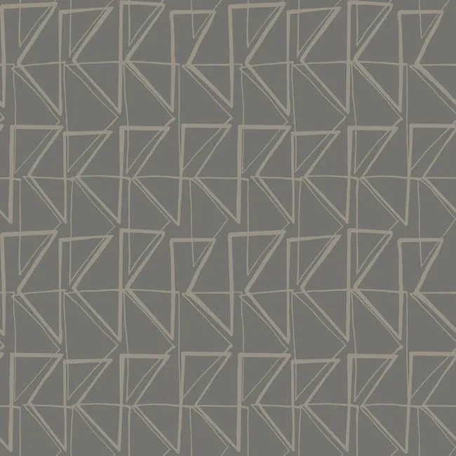 York Wallcoverings Love Triangles Grey Metallic Peel & Stick Wallpaper - SKU PSW1254RL