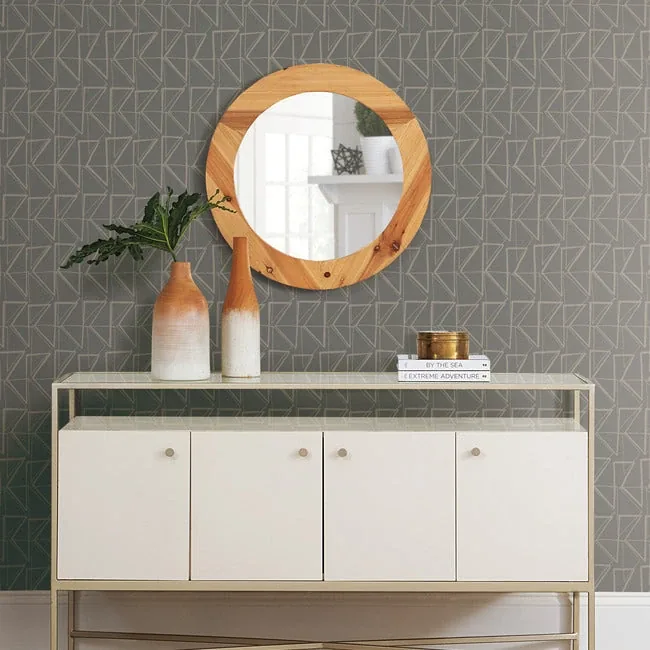 York Wallcoverings Love Triangles Grey Metallic Peel & Stick Wallpaper | Wallpaper Twins York Wallcoverings Love Triangles Grey Metallic Peel & Stick Wallpaper - SKU PSW1254RL