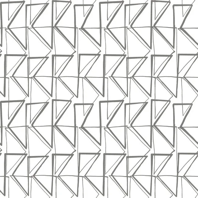 York Wallcoverings Love Triangles Grey Peel & Stick Wallpaper - SKU PSW1252RL