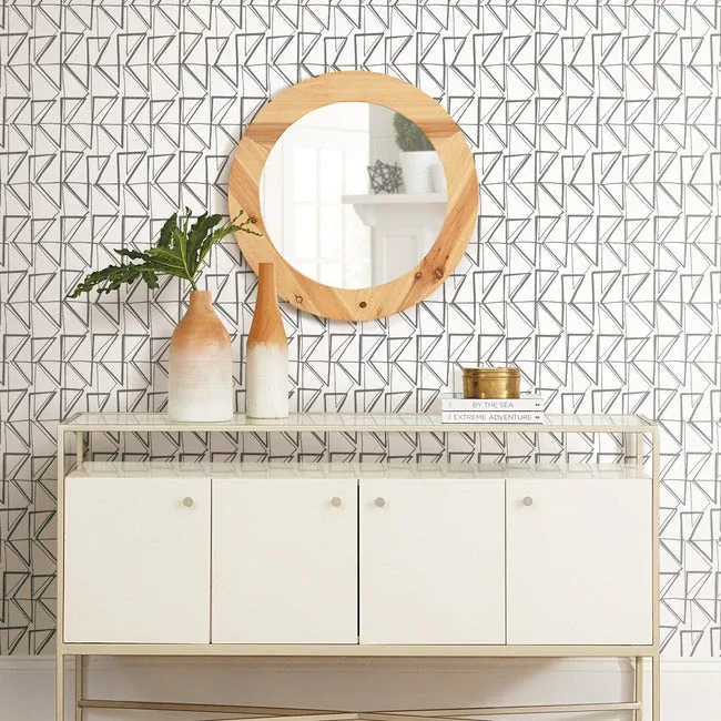 York Wallcoverings Love Triangles Grey Peel & Stick Wallpaper - SKU PSW1252RL