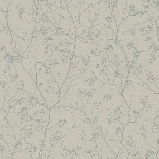 York Wallcoverings Luminous Branches Grey & Silver Wallpaper - SKU DD3814