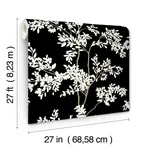 York Wallcoverings Lunaria Silhouette Black & White Wallpaper | Wallpaper Twins York Wallcoverings Lunaria Silhouette Black & White Wallpaper - SKU BL1804