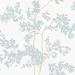 York Wallcoverings Lunaria Silhouette White & Cloud Blue Wallpaper - SKU BL1802
