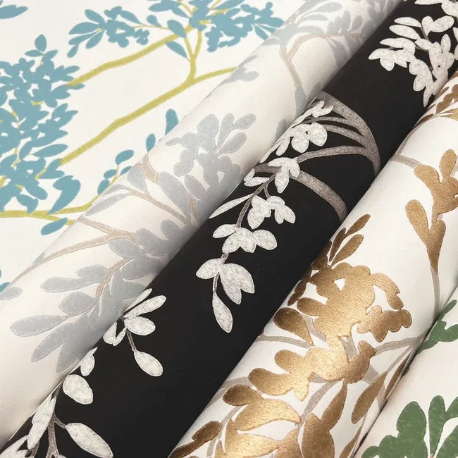York Wallcoverings Lunaria Silhouette White & Cloud Blue Wallpaper - SKU BL1802
