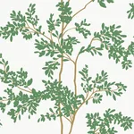 York Wallcoverings Lunaria Silhouette White & Green Wallpaper | Wallpaper Twins York Wallcoverings Lunaria Silhouette White & Green Wallpaper - SKU BL1801