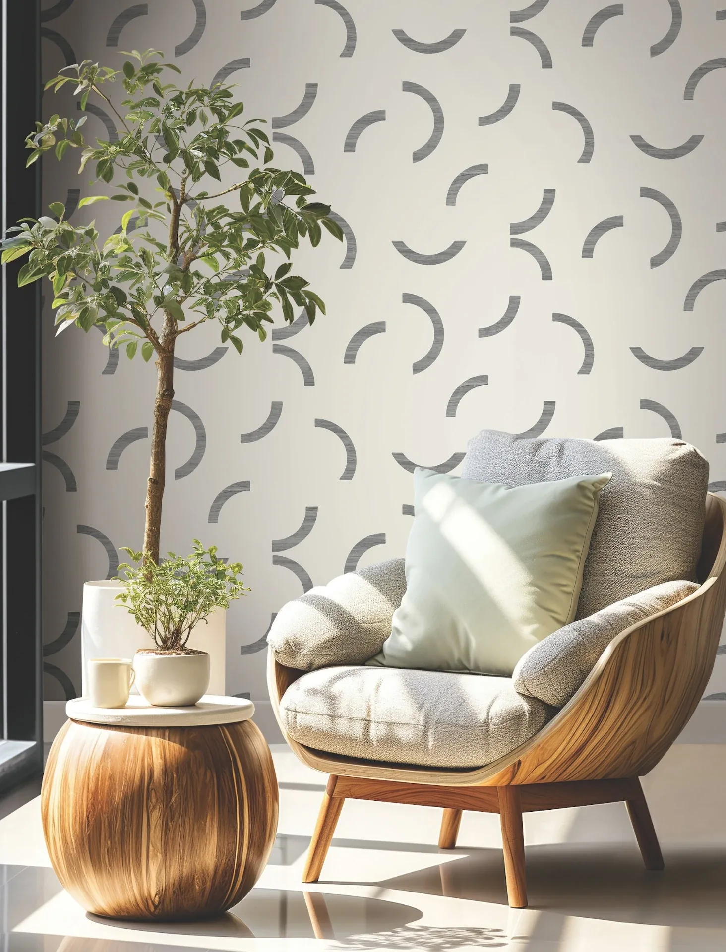 York Wallcoverings Lunula Black Wallpaper - SKU FM1022