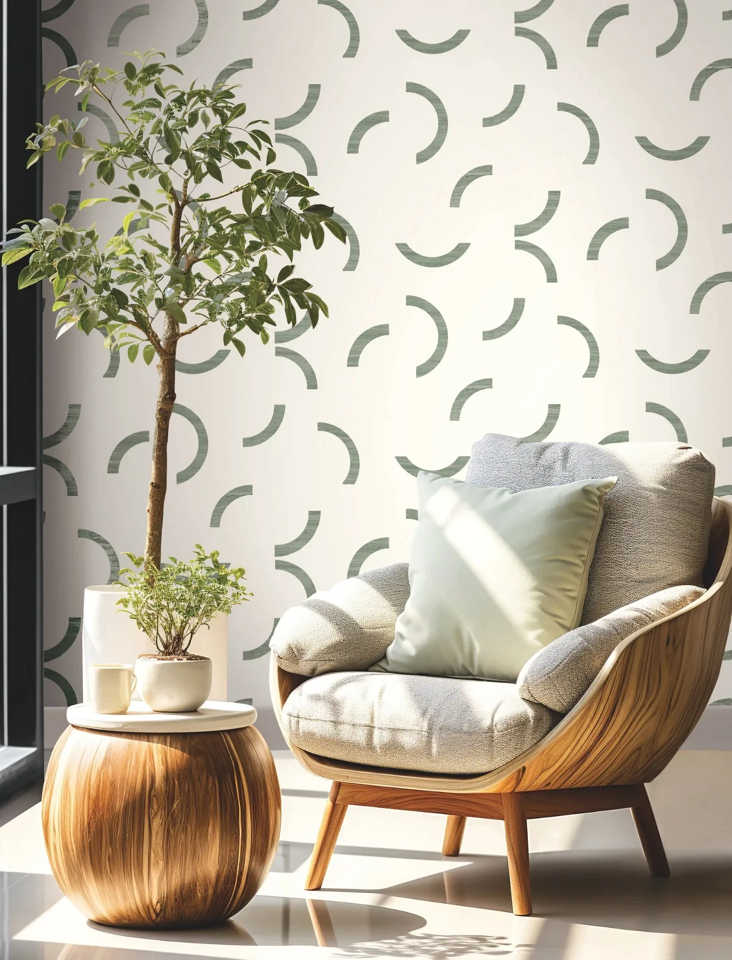 York Wallcoverings Lunula Green Wallpaper - SKU FM1021