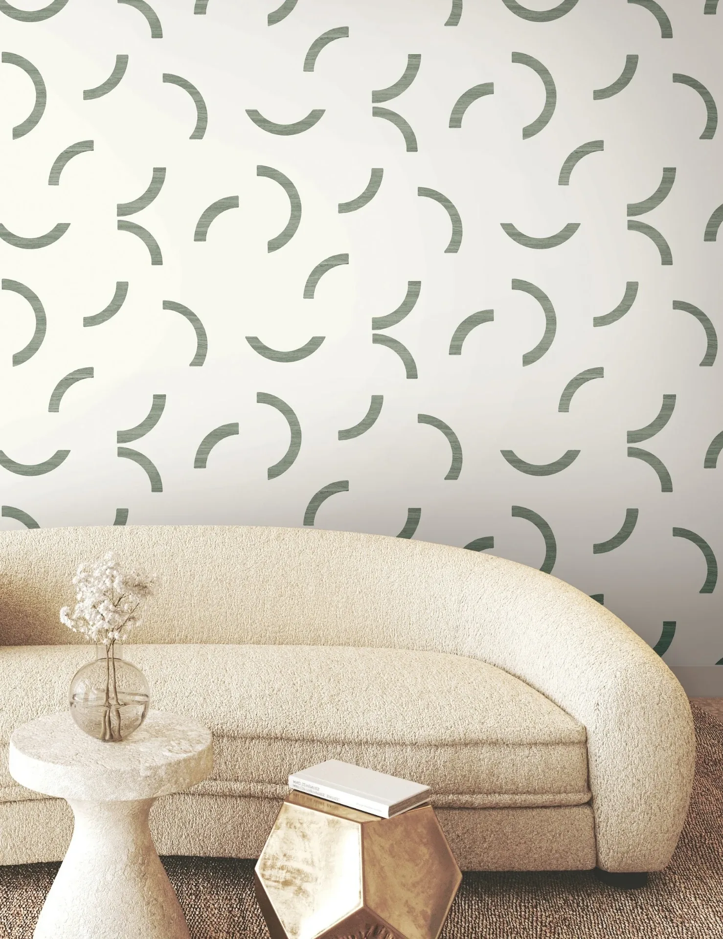 York Wallcoverings Lunula Green Wallpaper - SKU FM1021