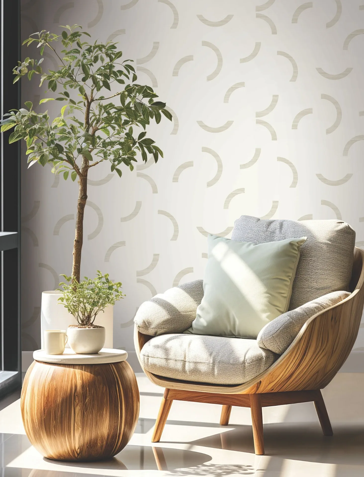 York Wallcoverings Lunula Ivory Wallpaper - SKU FM1025