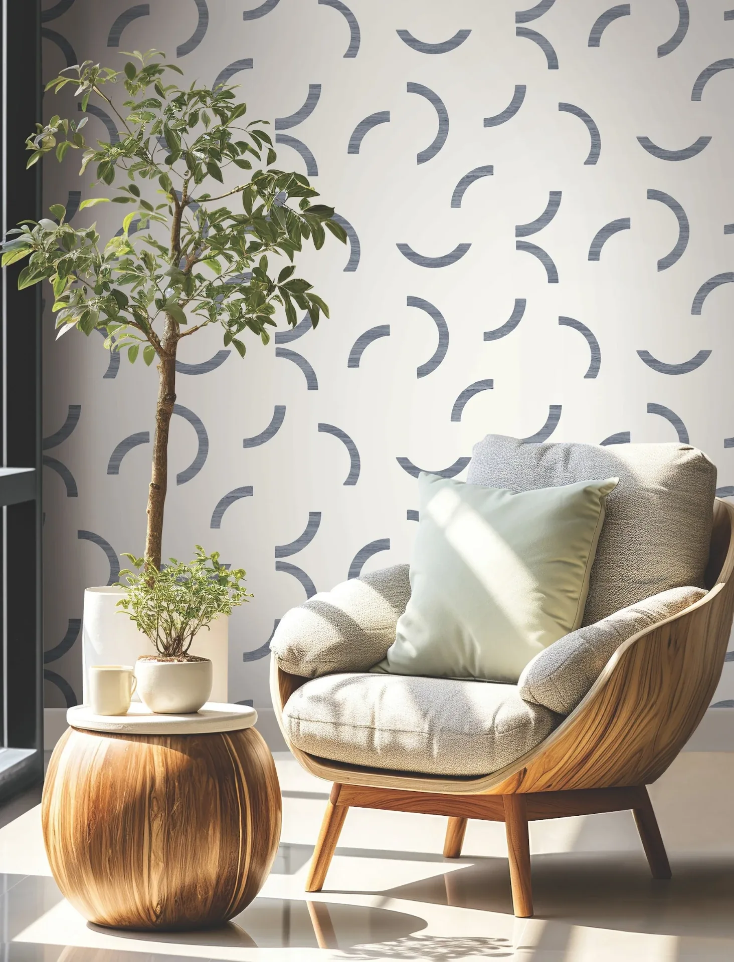 York Wallcoverings Lunula Navy Wallpaper - SKU FM1023