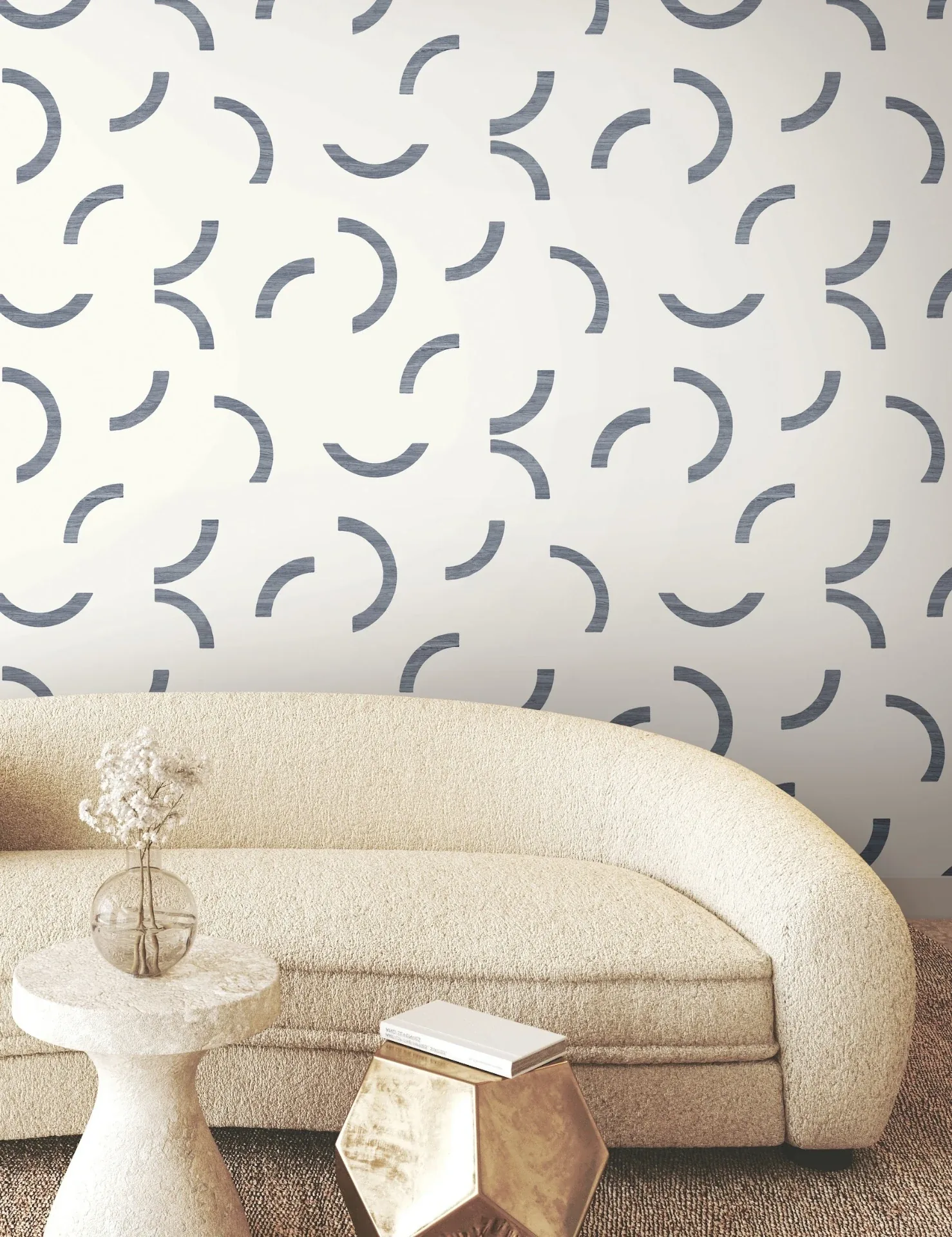 York Wallcoverings Lunula Navy Wallpaper | Wallpaper Twins York Wallcoverings Lunula Navy Wallpaper - SKU FM1023