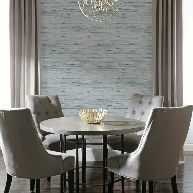 York Wallcoverings Lustrous Grasscloth Blue & Gold Wallpaper | Wallpaper Twins York Wallcoverings Lustrous Grasscloth Blue & Gold Wallpaper - SKU Y6201603